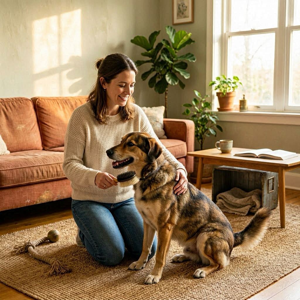 Foster family with foster dog.